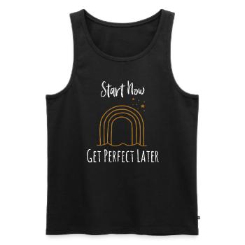 Mindset Start Now Minimalist Bohemian Rainbow Insp - Débardeur bio Premium Homme - noir - Devant - AI Model Male 178 light (178cm)