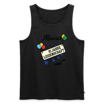 Maurer Jubiläum 10 Jahre 10. jähriges bester 10th - Männer Premium Bio Tank Top - Schwarz - Vorne - Michal (187cm)