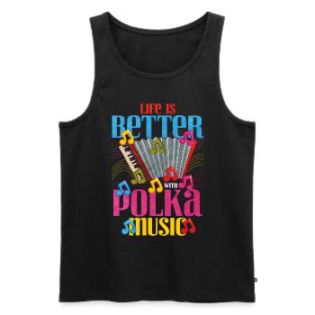 Akkordeon Polka Musik Geschenk - Männer Premium Bio Tank Top - Schwarz - Vorne - AI Model Male 178 light (178cm)