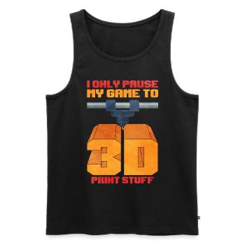 3D Printing - Men's Premium Organic Tank Top - black - Front - AI Model Male 178 light (178cm)