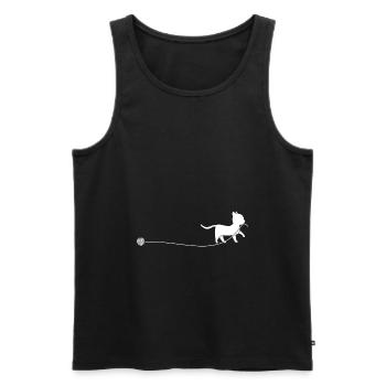 Katze Faden Wolle Kätzchen - Männer Premium Bio Tank Top - Schwarz - Vorne - Michal (187cm)