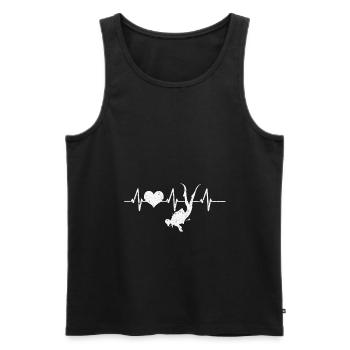 Taucher Tauchsport Wassersport Tauchen Herzschlag - Männer Premium Bio Tank Top - Schwarz - Vorne - Michal (187cm)