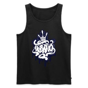 Urbano Graffitischrift - Débardeur bio Premium Homme - noir - Devant - Michal (187cm)