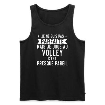Je Ne Suis Pas Parfaite Mais Je Joue Au Volley - Débardeur bio Premium Homme - noir - Devant - Michal (187cm)
