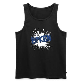 Biken Biker - Männer Premium Bio Tank Top - Schwarz - Vorne - AI Model Male 178 light (178cm)