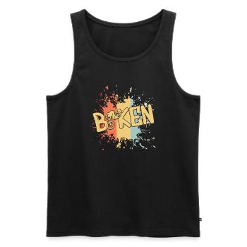 biken bike downhill - Männer Premium Bio Tank Top - Schwarz - Vorne - AI Model Male 178 light (178cm)