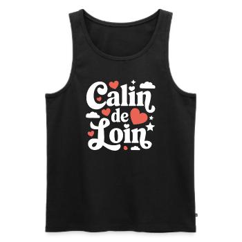 Calin de loin - Débardeur bio Premium Homme - noir - Devant - Michal (187cm)