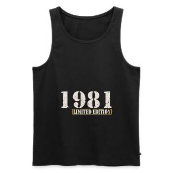 Édition limitée 1981 Naissance anniversaire - Débardeur bio Premium Homme - noir - Devant - Michal (187cm)