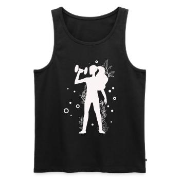 Bodybuilding Gewichtheben Fitness Workout - Männer Premium Bio Tank Top - Schwarz - Vorne - Michal (187cm)