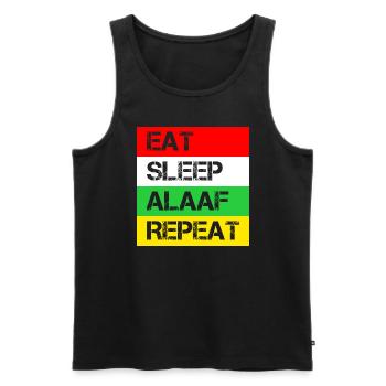 Eat Sleep Alaaf Repeat | Karneval Köln Feiern - Männer Premium Bio Tank Top - Schwarz - Vorne - AI Model Male 178 light (178cm)