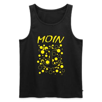 moin moin - Männer Premium Bio Tank Top - Schwarz - Vorne - Michal (187cm)