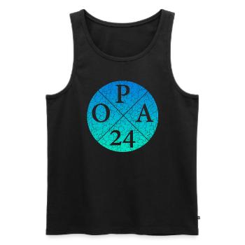 OPA24, opa 24, Opa 2024 - Männer Premium Bio Tank Top - Schwarz - Vorne - AI Model Male 178 light (178cm)