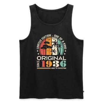 Vintage Car Built in 1936 Born Vintage Birthday - Men's Premium Organic Tank Top - black - Front - Michal (187cm)