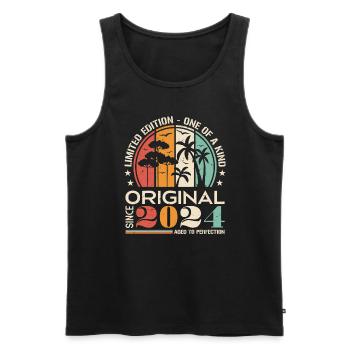 Legendary since 2024 Born Vintage Birthday - Men's Premium Organic Tank Top - black - Front - Michal (187cm)