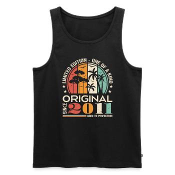 Legendär seit 2011 Geboren Jahrgang Geburtstag - Männer Premium Bio Tank Top - Schwarz - Vorne - Michal (187cm)