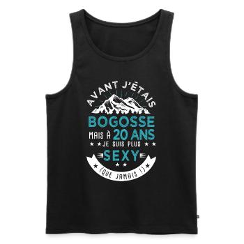 20 ans anniversaire homme pour amoureux - Débardeur bio Premium Homme - noir - Devant - Michal (187cm)