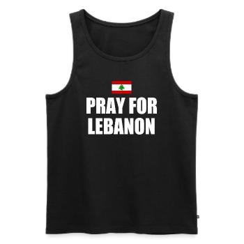 Pray for lebanon - Débardeur bio Premium Homme - noir - Devant - Michal (187cm)