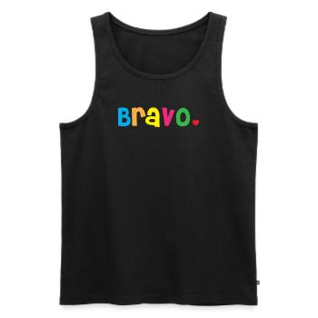 Well done - Men's Premium Organic Tank Top - black - Front - AI Model Male 178 light (178cm)