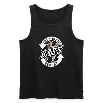 Eat Sleep Bass Repeat Bass Player Bassist - Men's Premium Organic Tank Top - black - Front - Michal (187cm)