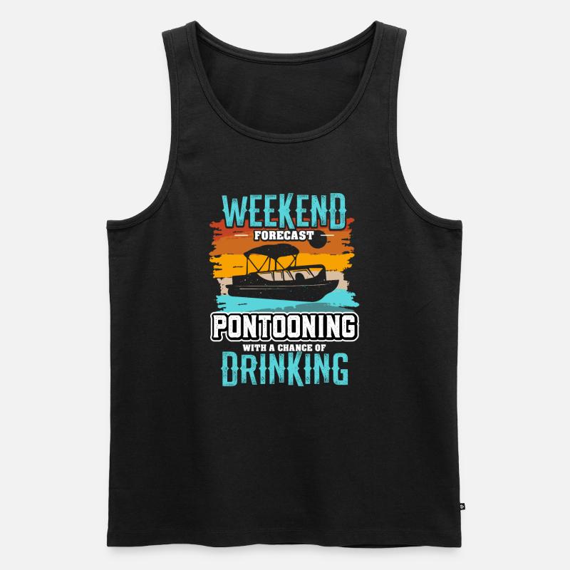 Pontoon Boot - Männer Premium Bio Tank Top - Schwarz