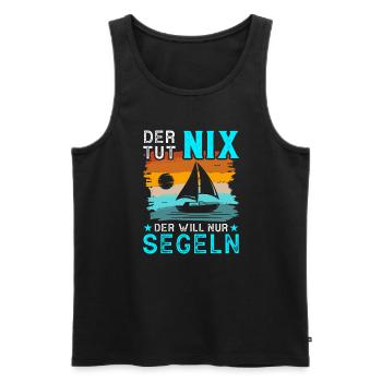 Segler Segelschiff Segelboot - Männer Premium Bio Tank Top - Schwarz - Vorne - Michal (187cm)