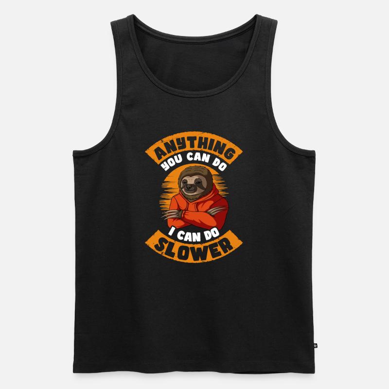Faultier - Männer Premium Bio Tank Top - Schwarz