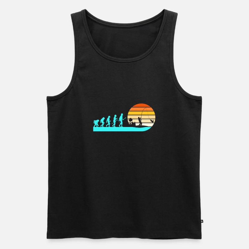 Evolution Angler Angeln - Männer Premium Bio Tank Top - Schwarz