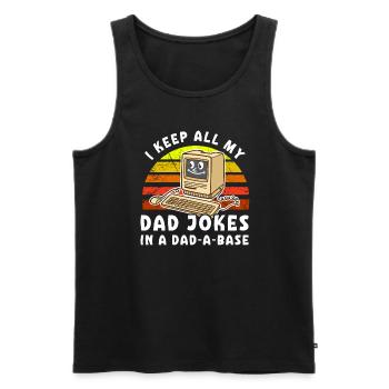 Ich Behalte Alle Witze Meines Vaters In Einem - Männer Premium Bio Tank Top - Schwarz - Vorne - Michal (187cm)