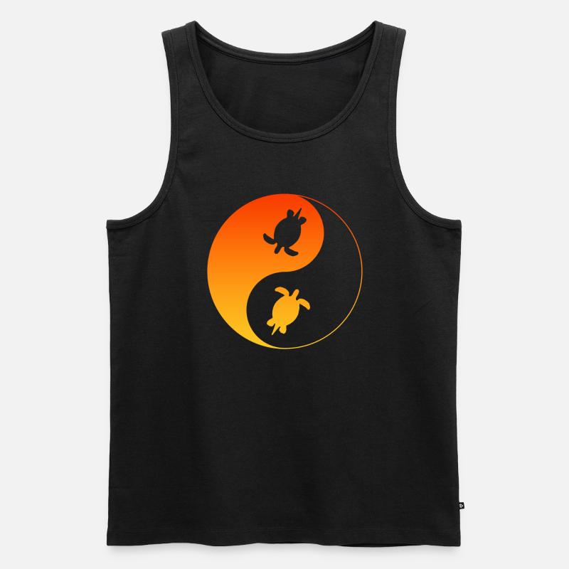 Schildkröte Yin Yang Turtle - Männer Premium Bio Tank Top - Schwarz
