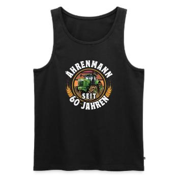 Ährenmann Traktor 60 Geburtstag - Männer Premium Bio Tank Top - Schwarz - Vorne - Michal (187cm)