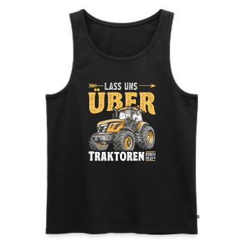 Landwirt Traktorfan Traktor Lass uns über - Männer Premium Bio Tank Top - Schwarz - Vorne - Michal (187cm)