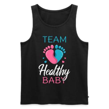 Team Healthy Baby II - Fête prénatale de grossesse - Débardeur bio Premium Homme - noir - Devant - Michal (187cm)