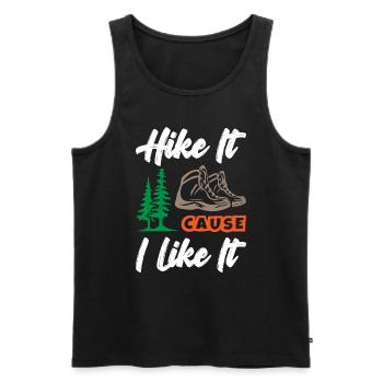 Hike It Cause I Like It - Männer Premium Bio Tank Top - Schwarz - Vorne - AI Model Male 178 light (178cm)