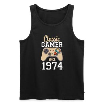 Video Gaming 50 Geburtstag 1974 Classic Gamer - Männer Premium Bio Tank Top - Schwarz - Vorne - AI Model Male 178 light (178cm)