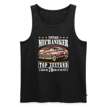 70th Birthday 1964 1965 Car Mechanic Gifts - Men's Premium Organic Tank Top - black - Front - Michal (187cm)