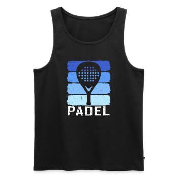 Retro-Padel - Männer Premium Bio Tank Top - Schwarz - Vorne - AI Model Male 178 light (178cm)