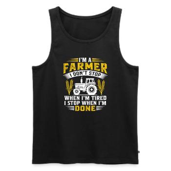 I'm A Farmer I Don't Stop When Im Tired - Débardeur bio Premium Homme - noir - Devant - AI Model Male 178 light (178cm)