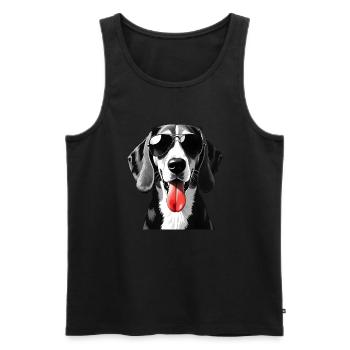 Beagle chien motif animal chiens drôles - Débardeur bio Premium Homme - noir - Devant - Michal (187cm)
