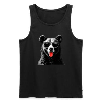 Bear Animal Motif Funny Funny Bear - Men's Premium Organic Tank Top - black - Front - Michal (187cm)