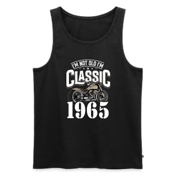 60th Birthday 1965 Motorbike Motorcyclist - Men's Premium Organic Tank Top - black - Front - Michal (187cm)