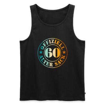 60. Geburtstag Männer Mann alter Sack 60 Jahre - Männer Premium Bio Tank Top - Schwarz - Vorne - Michal (187cm)