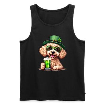 Pudel St. Patricks Day Bier Outfit Hunde - Männer Premium Bio Tank Top - Schwarz - Vorne - Michal (187cm)