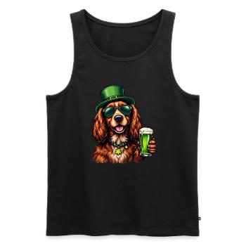Cocker Spaniel St. Patricks Day Bier Outfit Hunde - Männer Premium Bio Tank Top - Schwarz - Vorne - Michal (187cm)