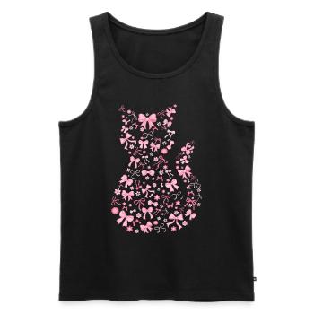 Süße rosa Katze Flirty Schleife Geschenk - Männer Premium Bio Tank Top - Schwarz - Vorne - AI Model Male 178 light (178cm)