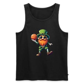 Basketball Leprechaun Sports St. Patrick's Day - Men's Premium Organic Tank Top - black - Front - Michal (187cm)