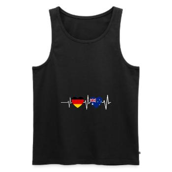 Australier Deutscher Herzschlag Deutschland Austra - Männer Premium Bio Tank Top - Schwarz - Vorne - Michal (187cm)