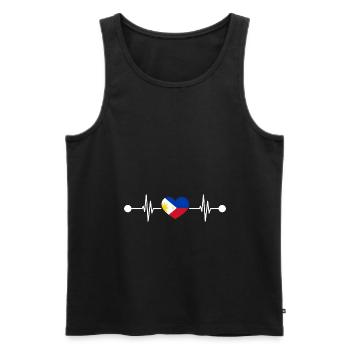 Heartbeat Philippine Philippines - Débardeur bio Premium Homme - noir - Devant - AI Model Male 178 light (178cm)