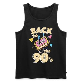 90s 90er - Männer Premium Bio Tank Top - Schwarz - Vorne - AI Model Male 178 light (178cm)