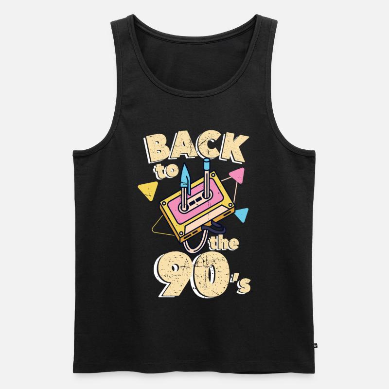 90s 90er - Männer Premium Bio Tank Top - Schwarz