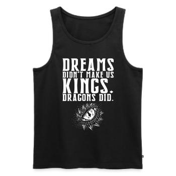 Fantastic Medieval Dragon Quote For Geek - Men's Premium Organic Tank Top - black - Front - Michal (187cm)